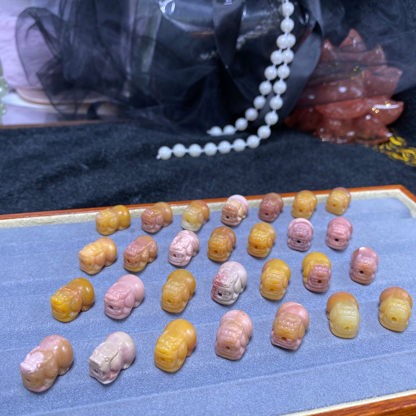 Natural Alashan Agate Pi Xiu Carved charms