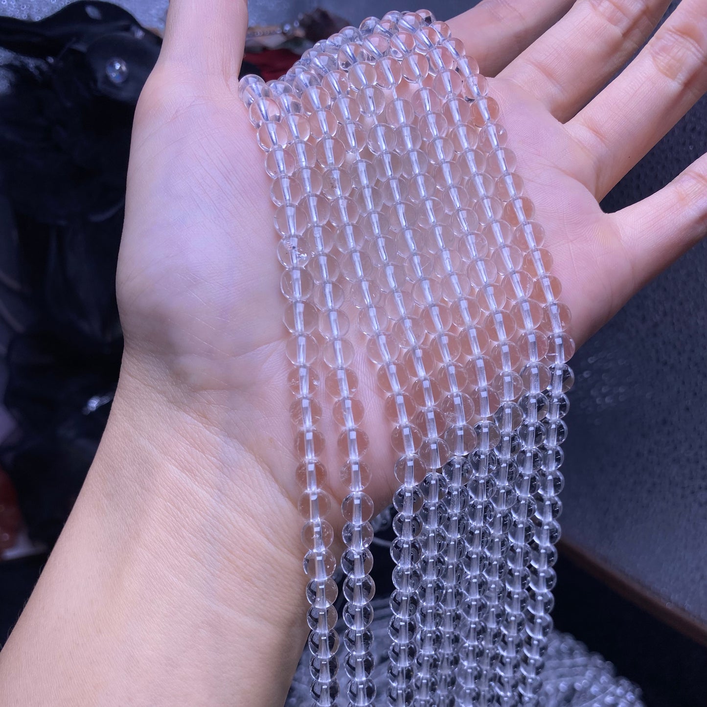 A+ clear quartz strands