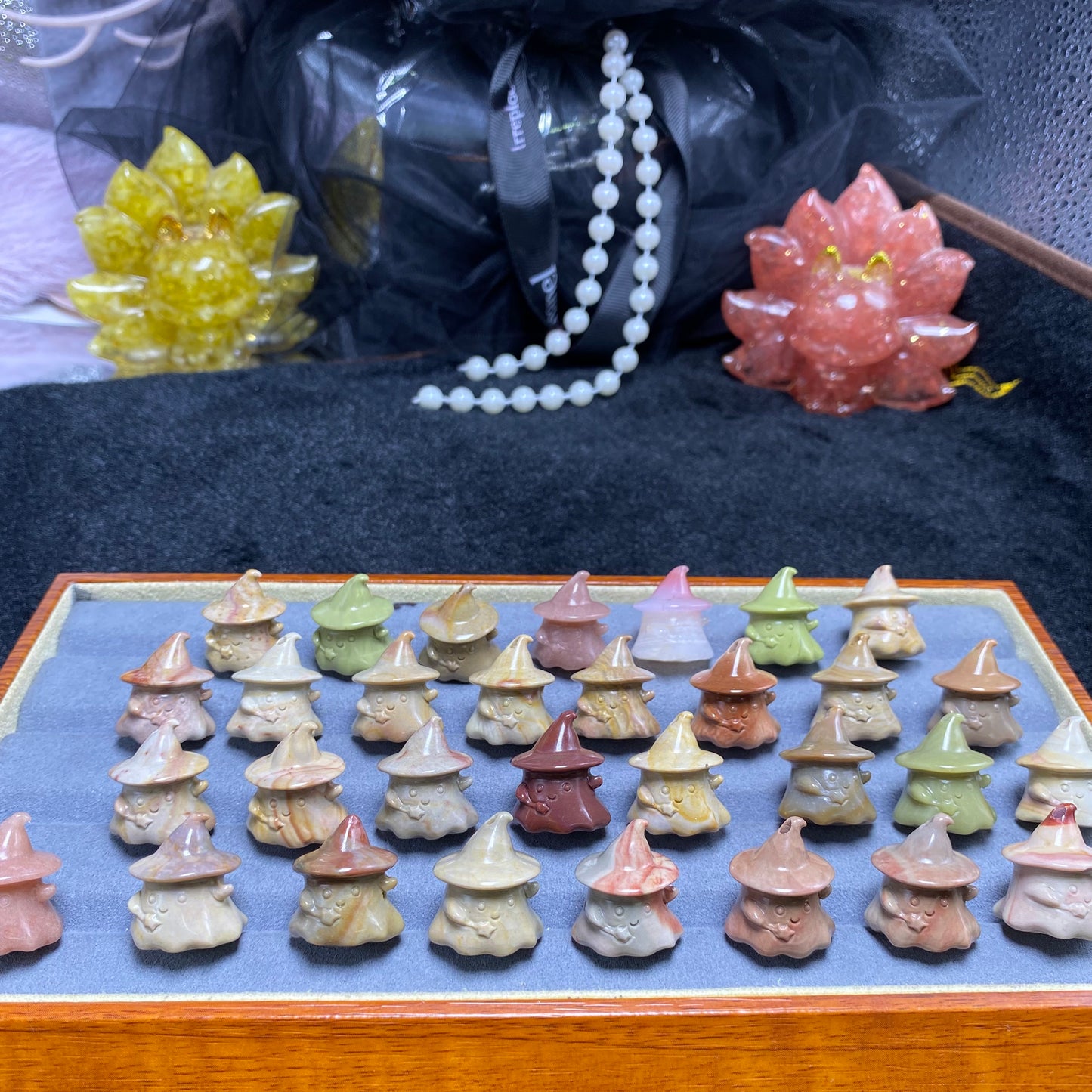 Natural Alashan Agate Ghost Carved charms