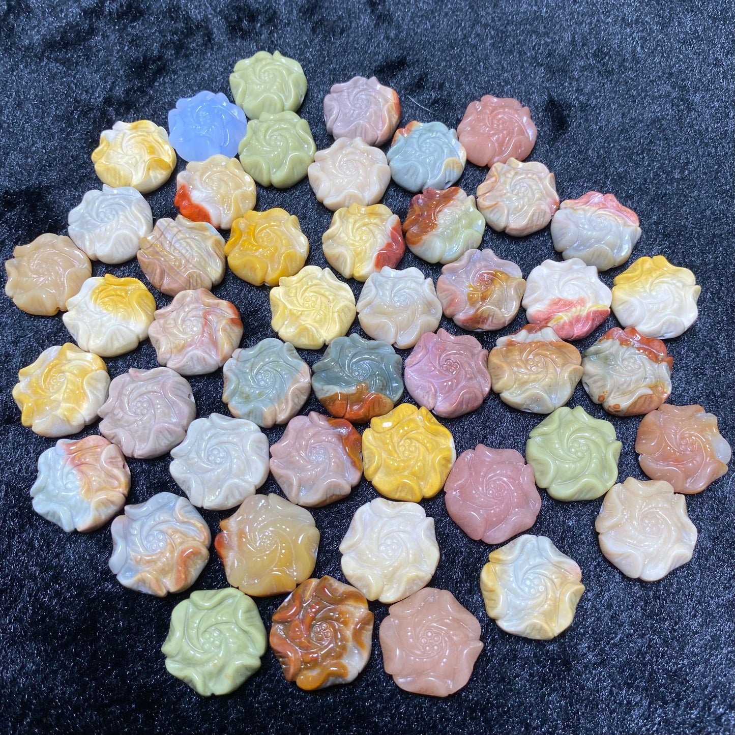 Natural Agate Peony Flower charms