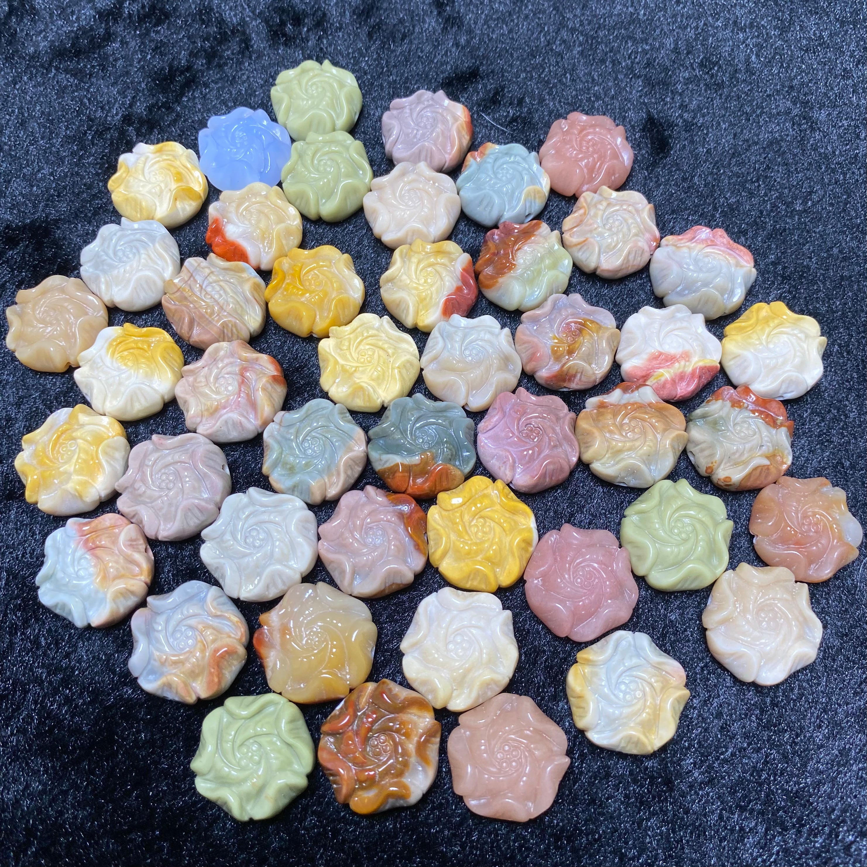 Natural Agate Peony Flower charms