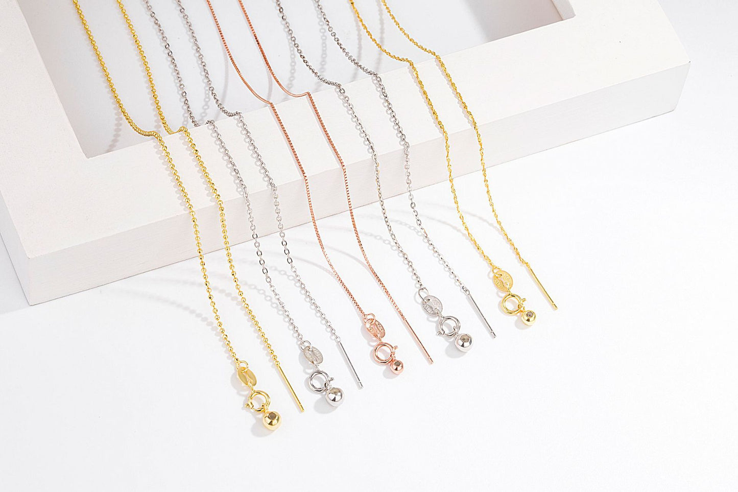 [S925]Sterling Silver Universal Necklace with Needle Adjustable