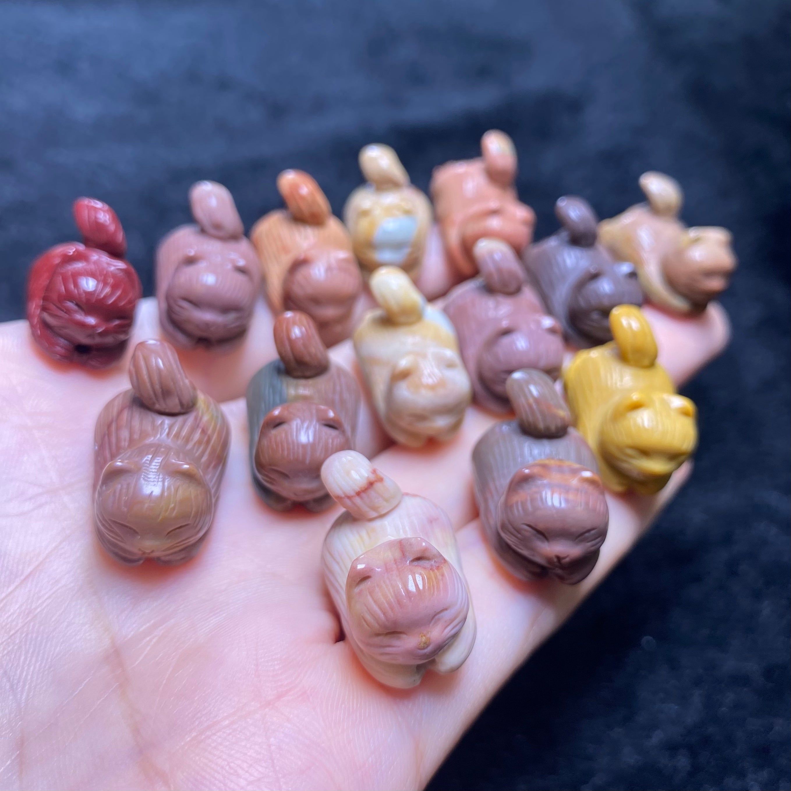 Natural Agate Cat Carving charm