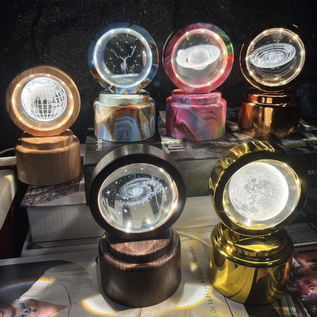 Crystal Ball Rotating Lamp Base