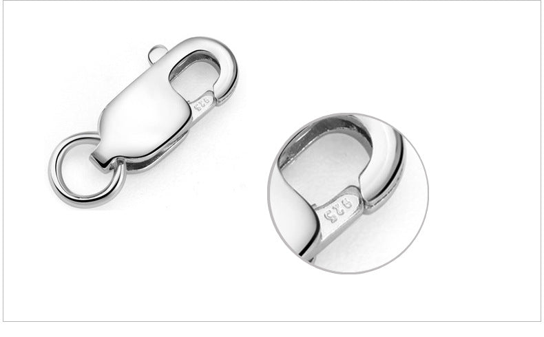 【S925】 Sterling Silver Accessories Square Buckle Spring Fastener Connection Buckle DIY Necklace Bracelet Buckle