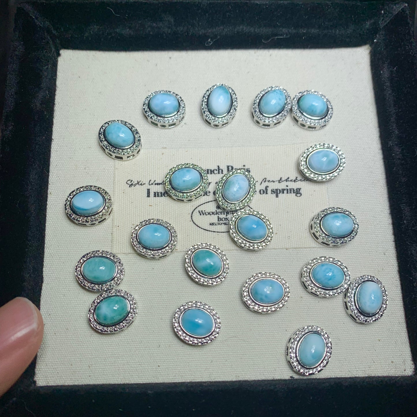 【Larimar】 Coffret Larimar en cuivre 海纹石铜镶嵌盒子