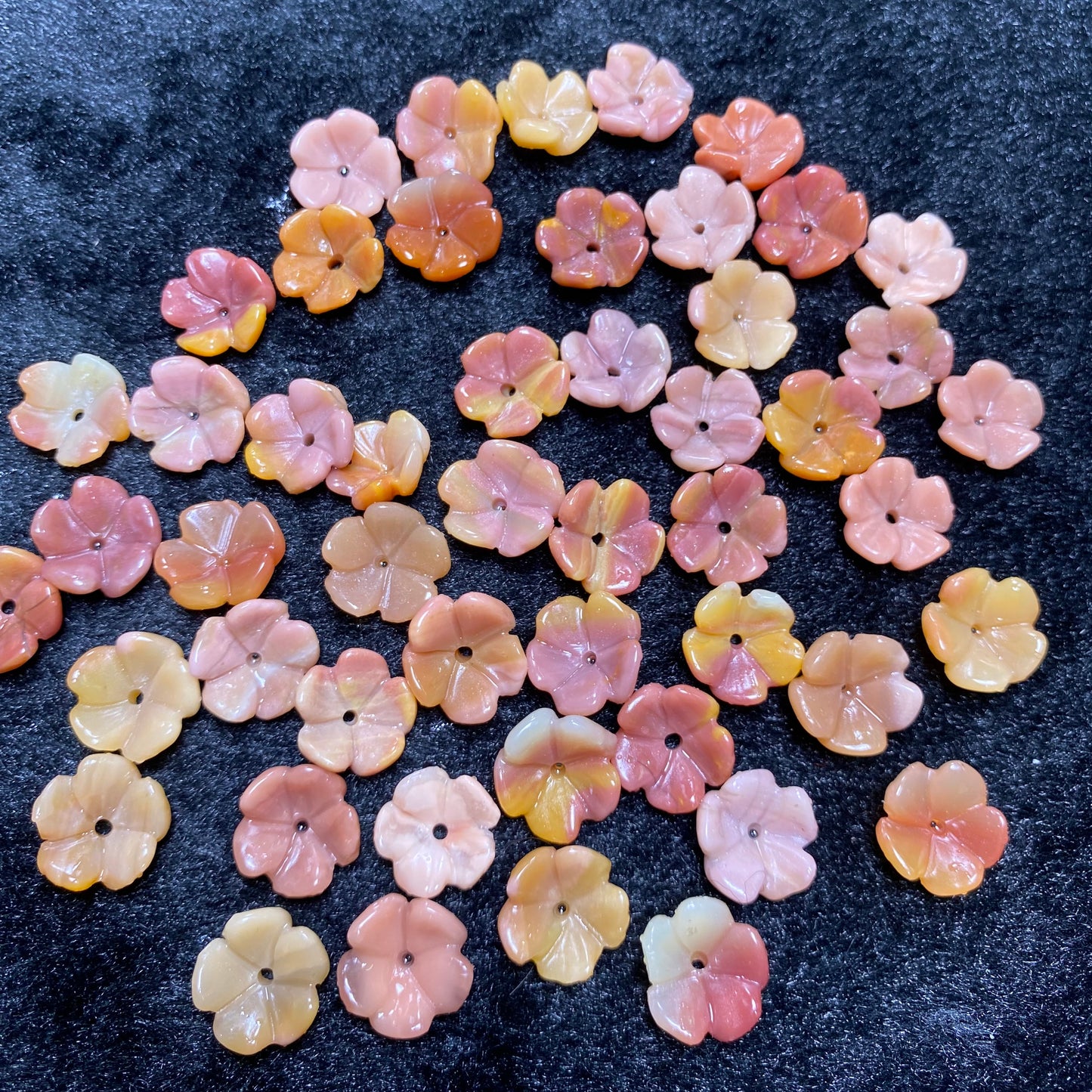 Natural Alashan Agate Pink Mango Petal Carved charms