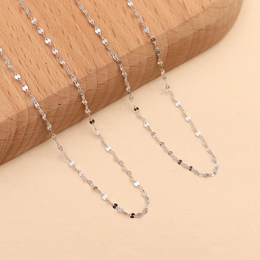 S925 Sterling Silver Fashion Sparkle Tile Link Chain
