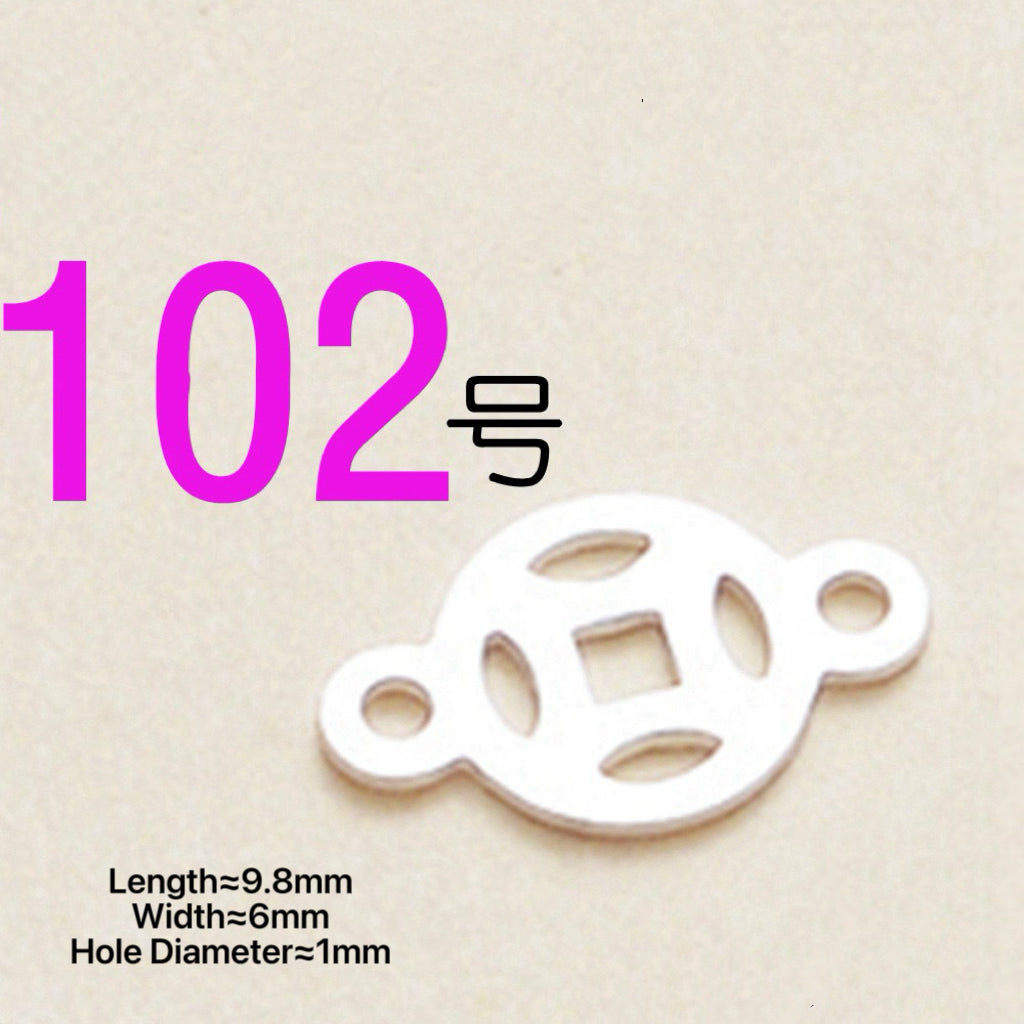 S925 Sterling Silver Openwork Coin Accessories