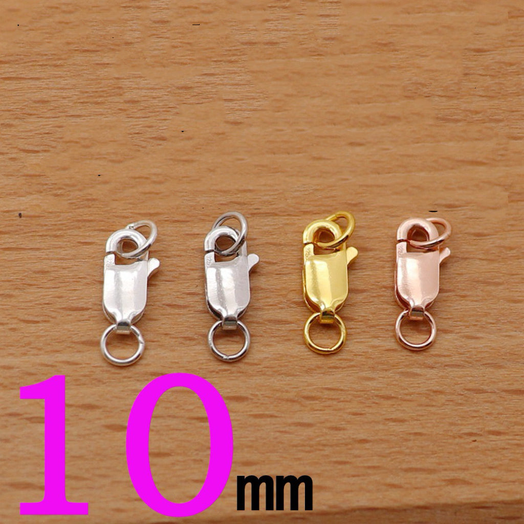 S925 Sterling Silver Double-Circle Square Clasp/Spring Clasp/Bracelet Buckle