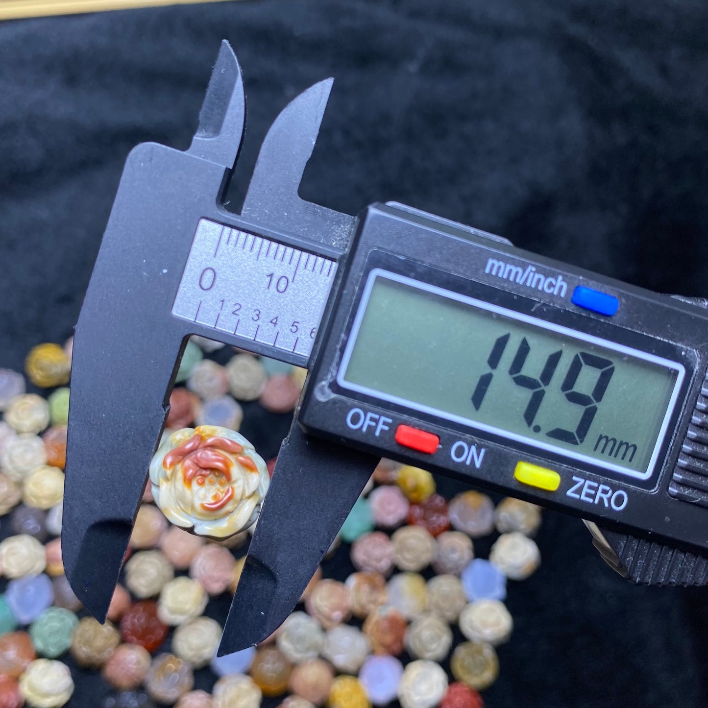 Natural Alashan Agate Camellia Carved charms