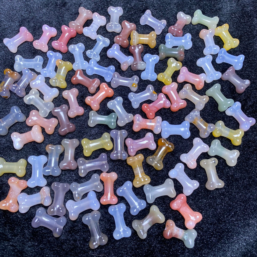 Natural Alashan Agate Carved charms Bones