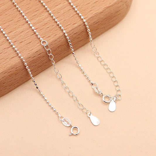 S925 Sterling Silver Square Bead Necklace