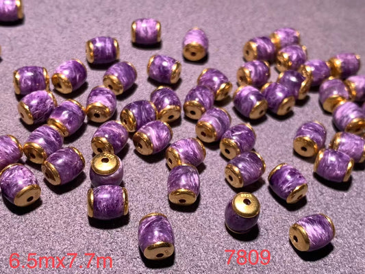 Charoite spacer beads(Sterling silver plated with 24k gold ) 5mm+
