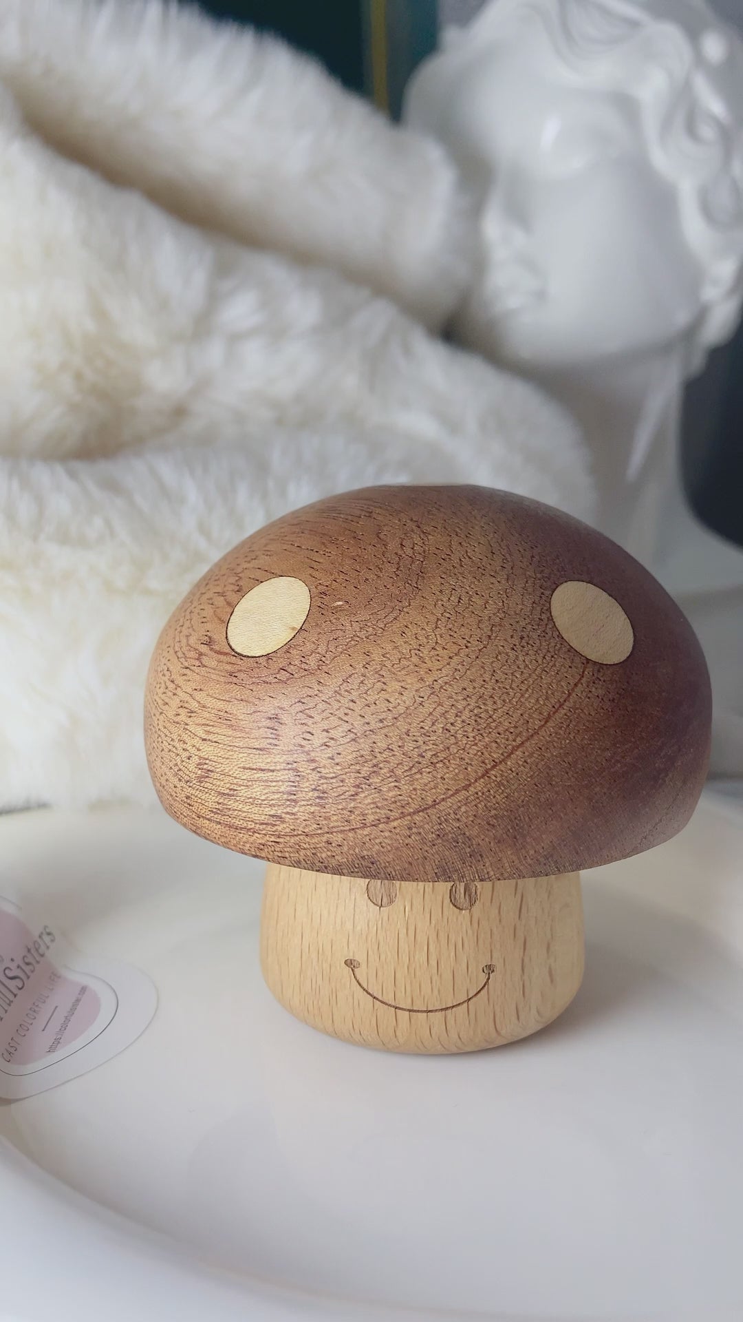 Music Box Cute Mini Mushroom Vintage Wood Carved Musical Gift for Birthday Valentine's Day Christmas Thanksgiving Day