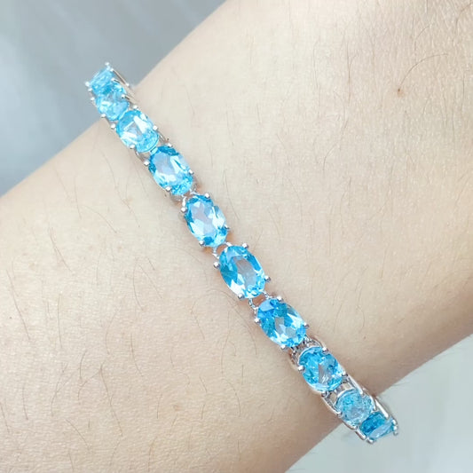 【Topaz】Radiant Blue Romance Bracelet