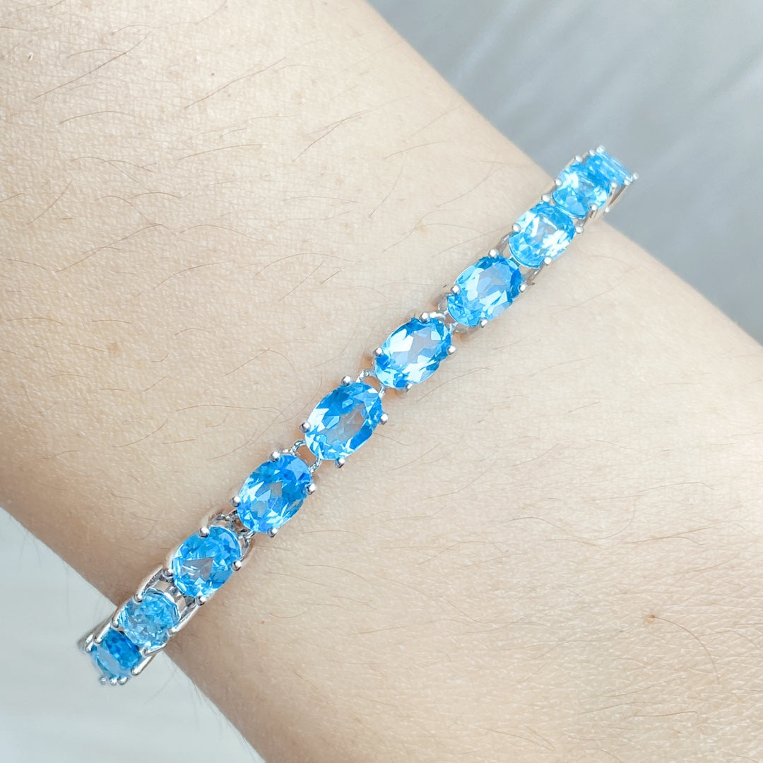 【Topaz】Radiant Blue Romance Bracelet