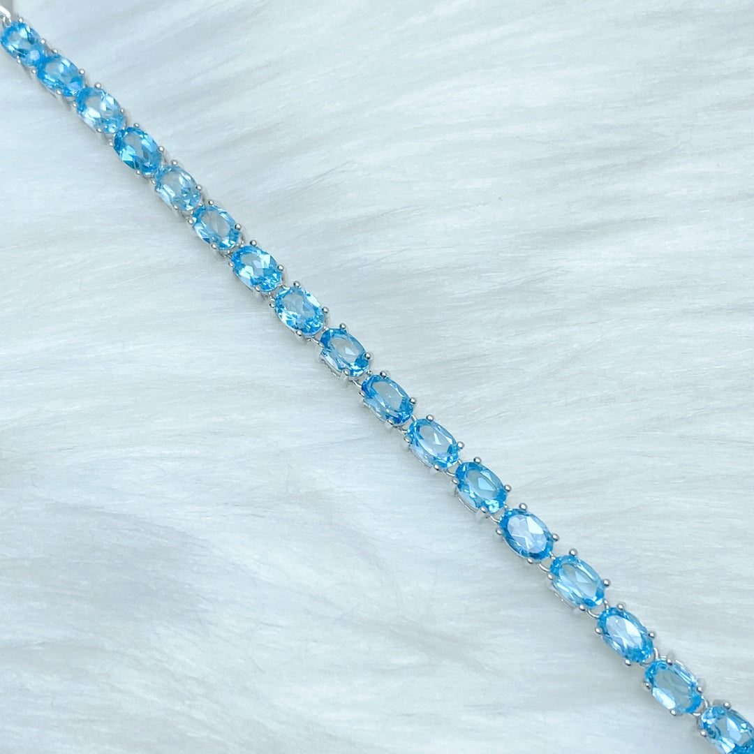 【Topaz】Radiant Blue Romance Bracelet