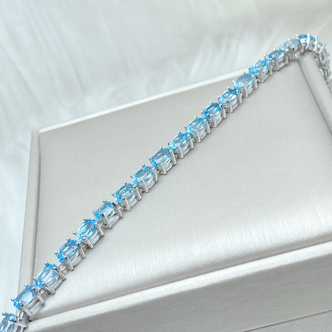 【Topaz】Radiant Blue Romance Bracelet