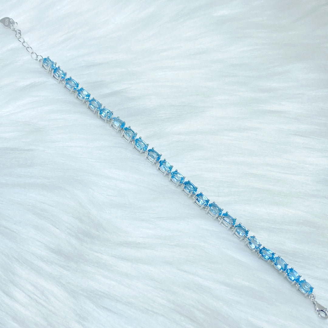 【Topaz】Radiant Blue Romance Bracelet