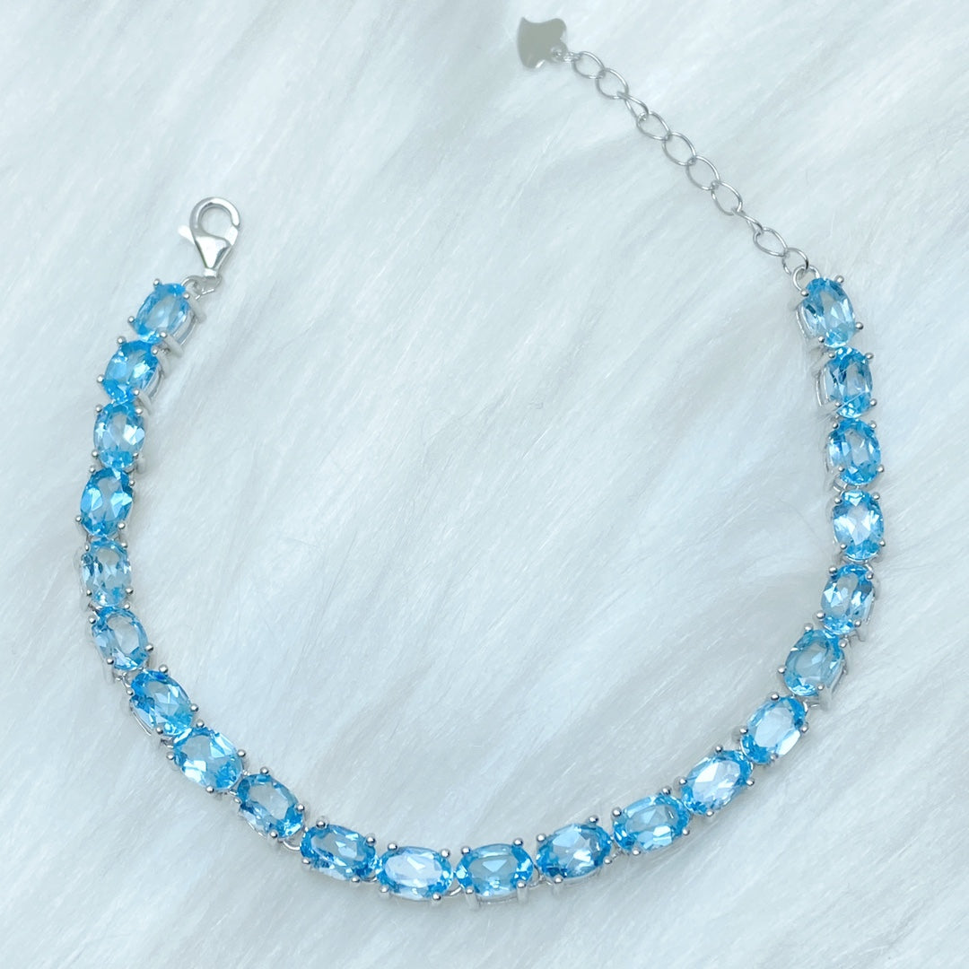 【Topaz】Radiant Blue Romance Bracelet